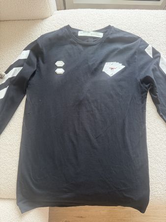 Off-White Diag Hand Card Langarm-T-Shirt in Schwarz