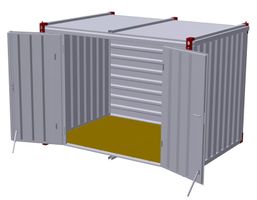✅ 3m Lagercontainer mit Türen auf der Längsseite / Container