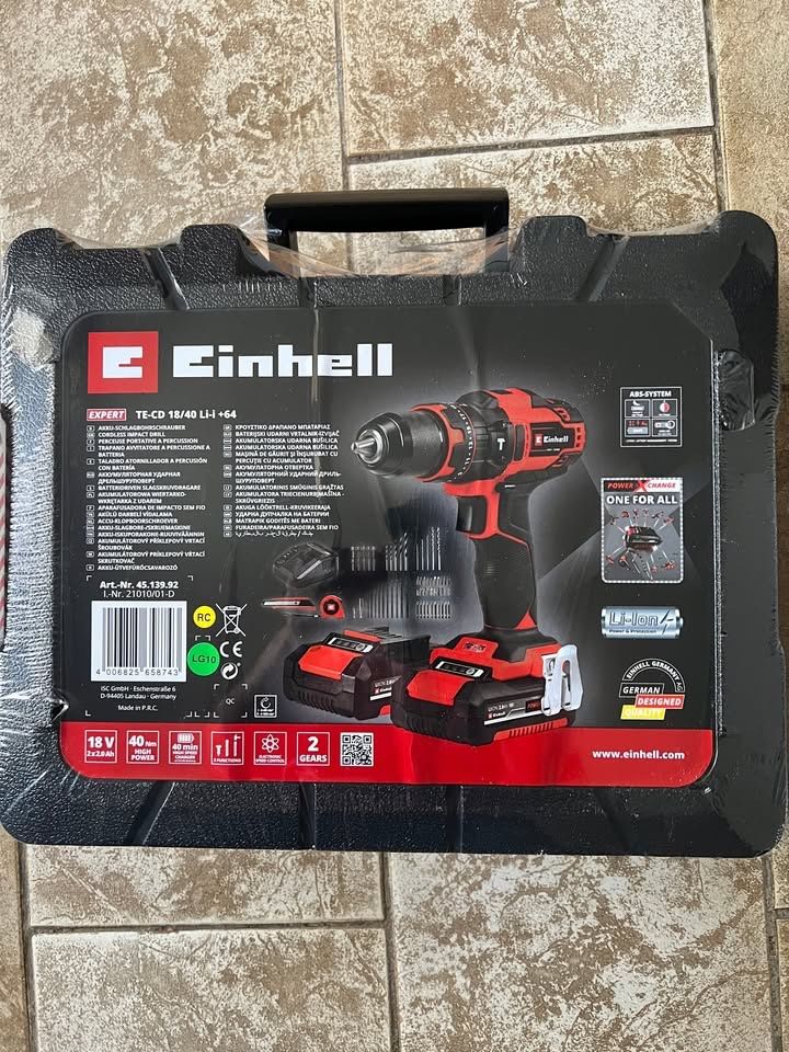 Einhell Bohrmaschinen: EINHELL Set Perceuse-visseuse à percussion sans fil TE-CD 18 – Neu und originalverpackt aus Marly von gol_7sfs 4