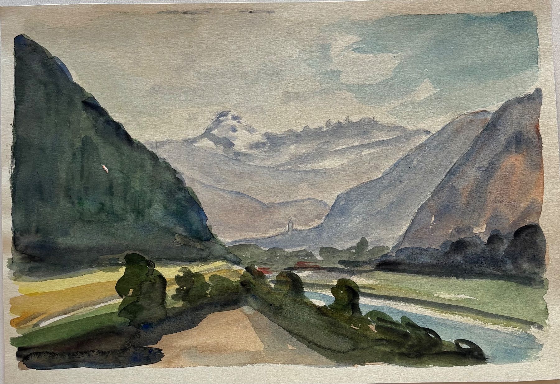 Dipinti: M. Debrunner, 1957 - Aquarell, Landschaft – Usato da Frauenfeld venduto da Merk52