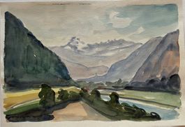 M. Debrunner, 1957 - Aquarell, Landschaft
