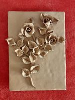 Handgefertigtes Wandrelief Rosen, Keramik, Deko, Herbst!