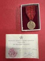 Czechoslovak Medal For Service To The Homeland With Docs