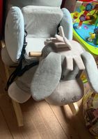 Cheval à bascule âne en bois + Trotteur bébé musical + Chari