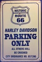 Rusty Blechschild-HARLEY DAVIDSON R66 PARKING ONLY-30X40CM
