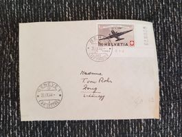 Flugpostbriefmarke auf Briefvorderseite Jahrgang 1944