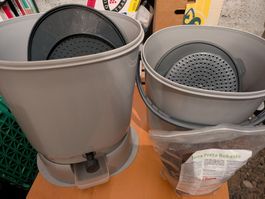 2 Bokashi Eimer Set mit Terra Preta Erde
