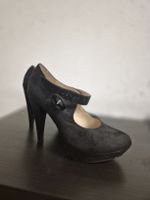 Schwarze Vintage Mary Jane Pumps, Gr. 37