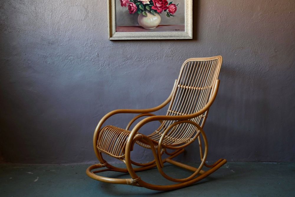 Rocking-chair rotin vintage années 60-70 (Gebraucht) in COLMAR für CHF ...