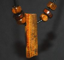 Halskette Y-938 – Tigerauge mit Holz
