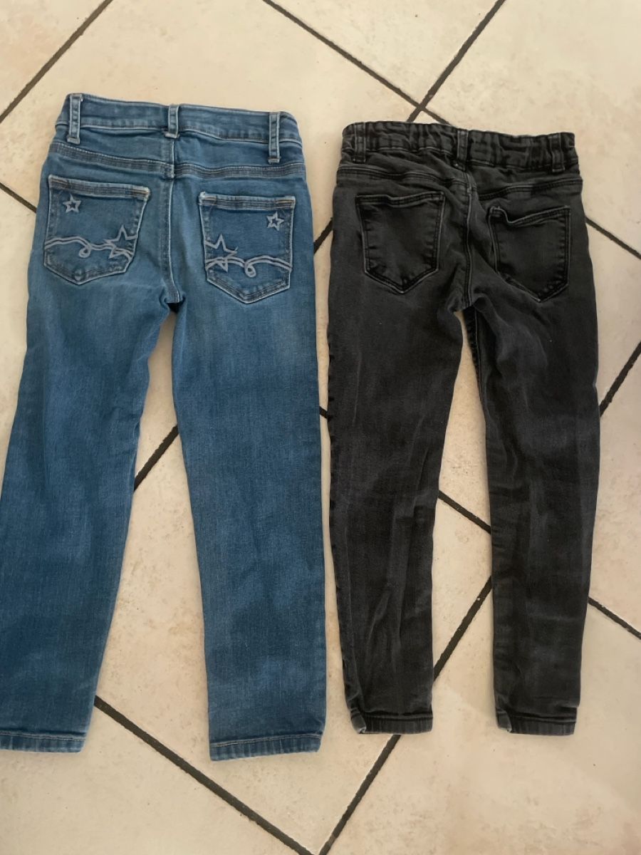 Hosen: 2 Jeans Mädchen Blau/Grau Gr.110+116 – Gebraucht aus Obergerlafingen von cabo4 1