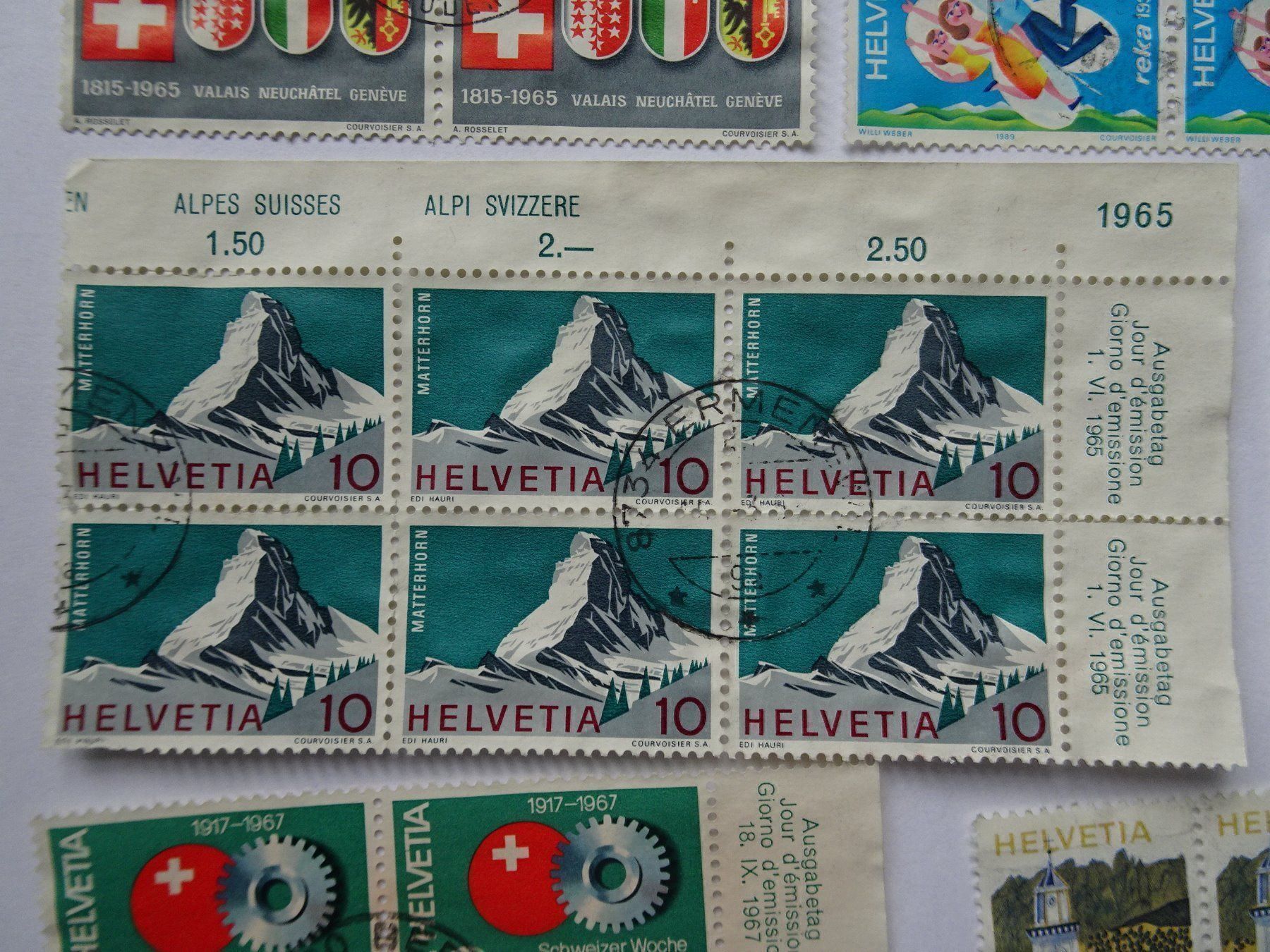Alle Briefmarken: Div. 4er-Blocks – Gebraucht aus Aadorf von Chnorli-Furz 4
