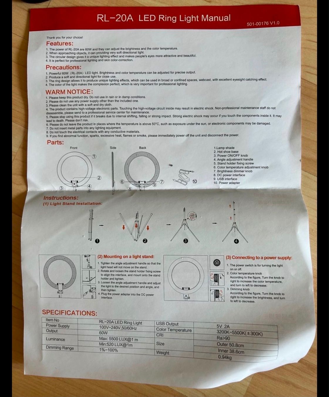 Lampade: Ring Light mit Stativ und Zubehoer NEU – Nuovo e nell'imballaggio originale da Herzogenbuchsee venduto da Derdas1 4