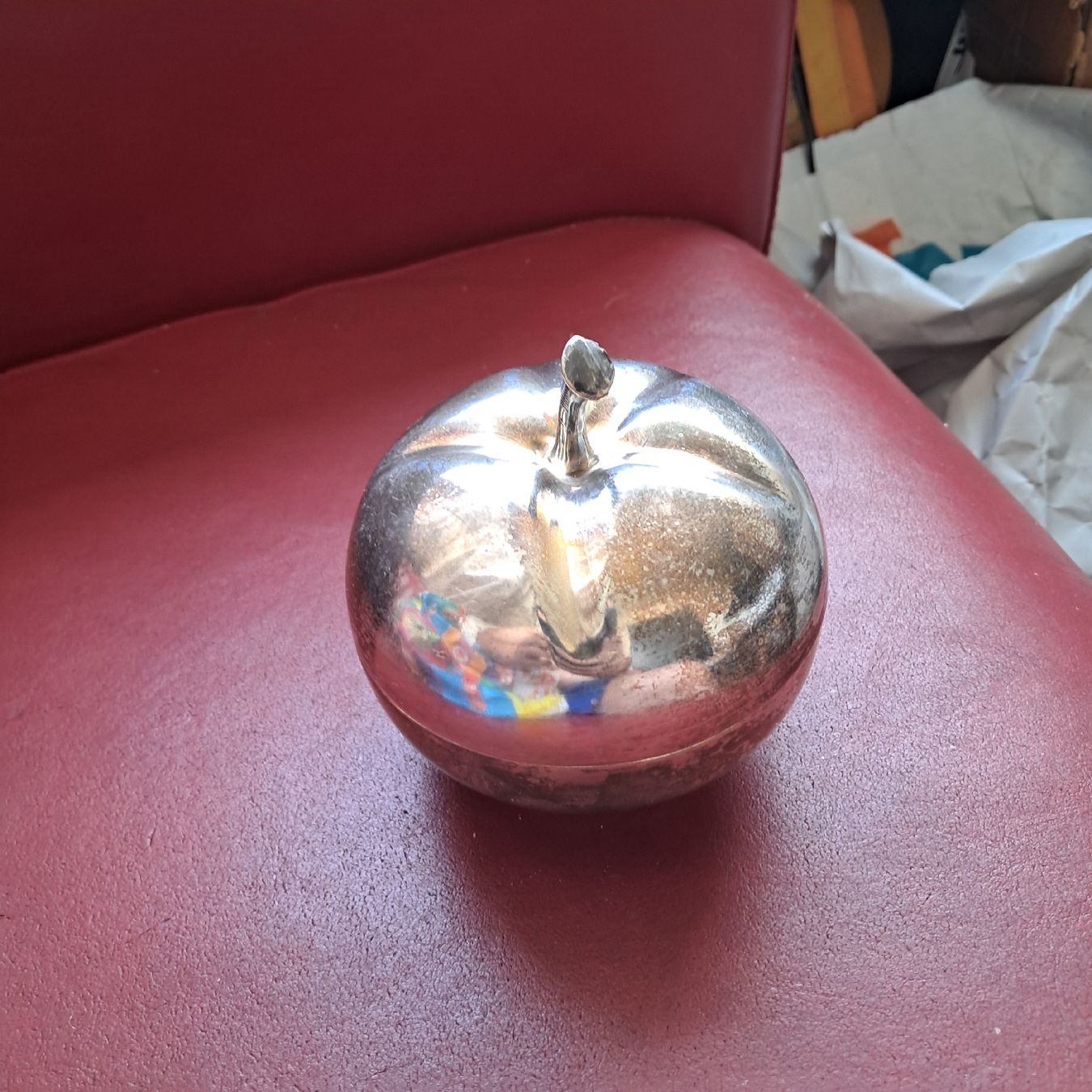 Zuccheriere: Silber Dose Apfelform mit Deckel und Griff A.W.AS – Usato da Dietikon venduto da una_y6wy