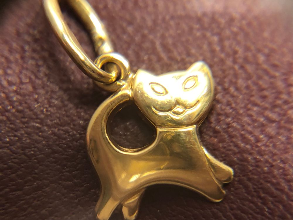 Ciondoli: Anhänger Katze / Kitty aus 18 Karat Gelbgold Au 750 – Usato da Bern venduto da bombich 6