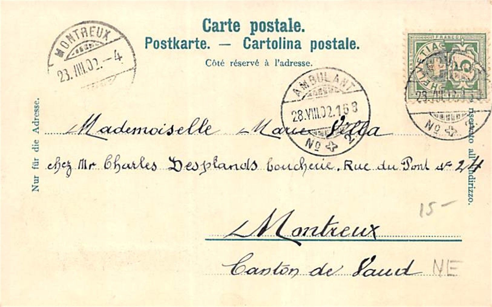 Cartoline postali: Neuchâtel, Postes et Port – Usato da Ottikon b.Kemptth. venduto da Neptun1974 1
