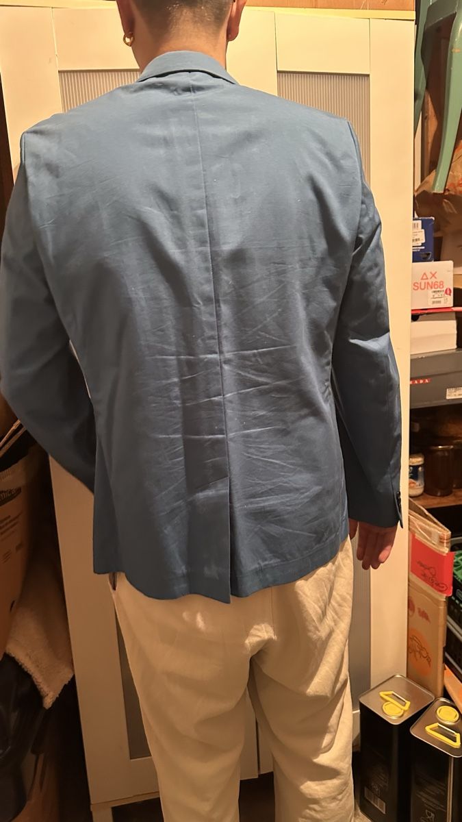Giacche: Afield Blazer aus 100% Baumwolle, Größe 4, Stahlblau – Usato da Basel venduto da m_carrino 2