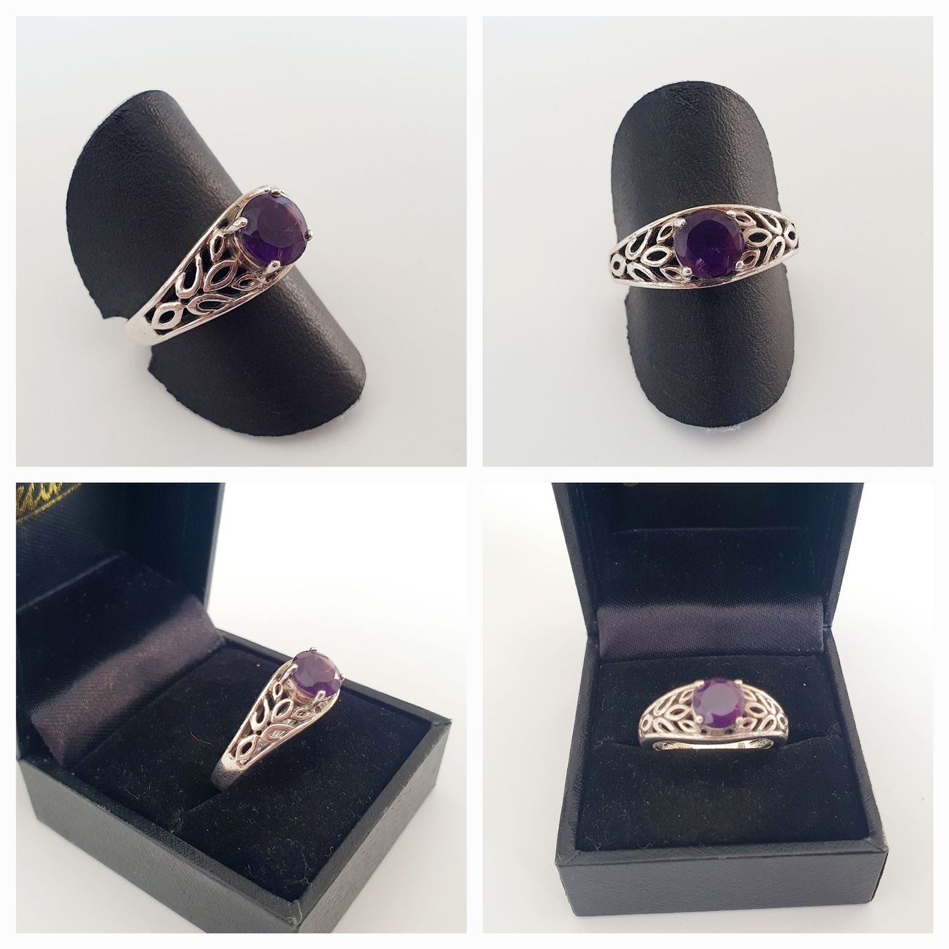 Anelli: Silberring mit Amethyst Edelstein - Grösse 18.2 mm💍 – Usato da Kreuzlingen venduto da Wunderkiste123 3