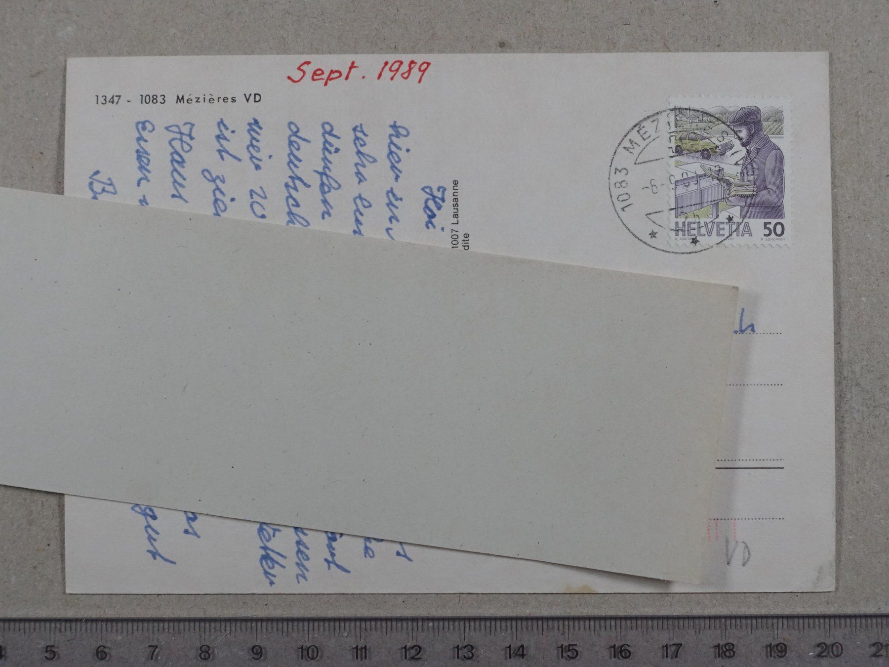 Cartoline postali: Mézières VD, 1989 – Usato da Lenzburg venduto da fh1 1