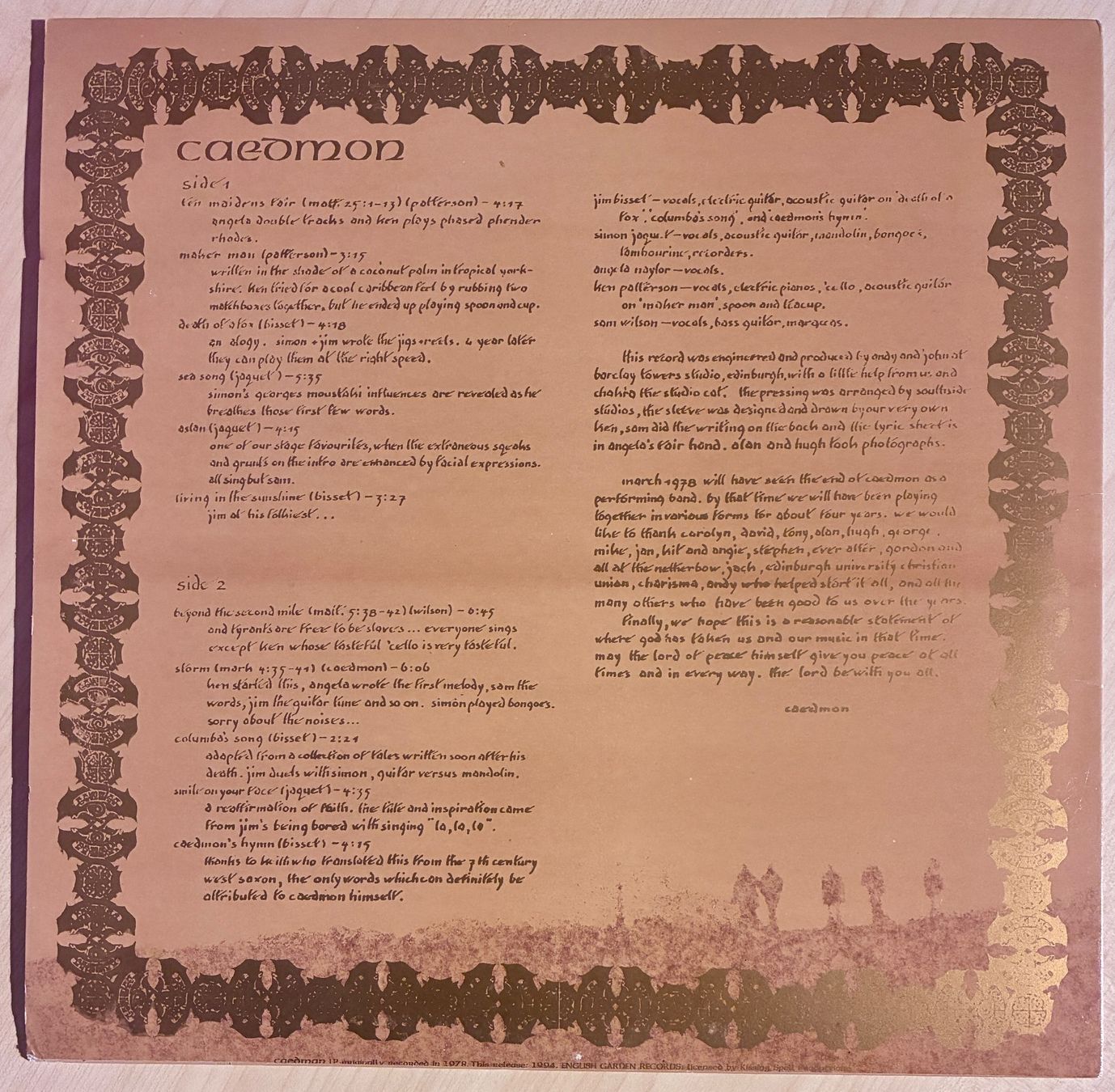 Dischi in vinile: Caedmon - Caedmon, RI von 1994 aus UK – Usato da Buchberg venduto da ICM-Tapefan-1961-MCS 1