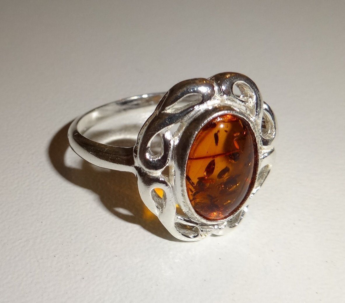 Anelli: ECHT! * Bernstein RING 925 Silber – Nuovo (secondo la descrizione) da Visp venduto da steinschmuckwelt 2
