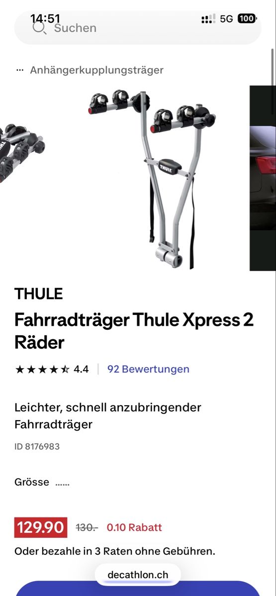 Thule Ersatzteile: Thule Hitch Mounted 2 Bike Rack  – Gebraucht aus Oberwil BL von watericeair 3