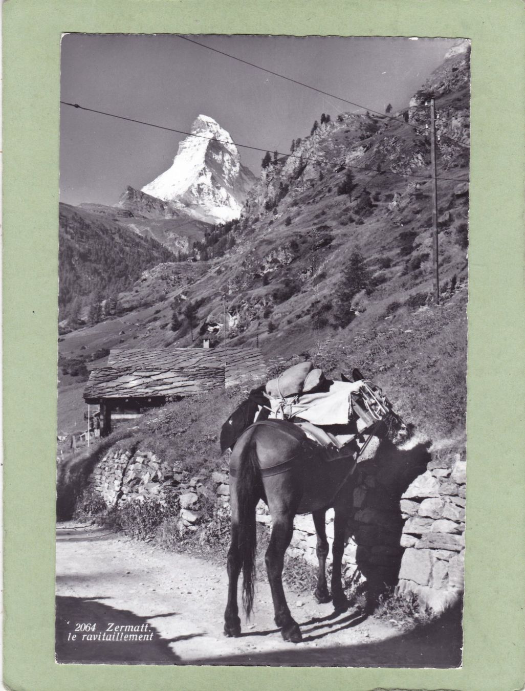 Cartoline postali: Zermatt Matterhorn  le ravitraillement – Usato da Herisau venduto da Lisegrat2008