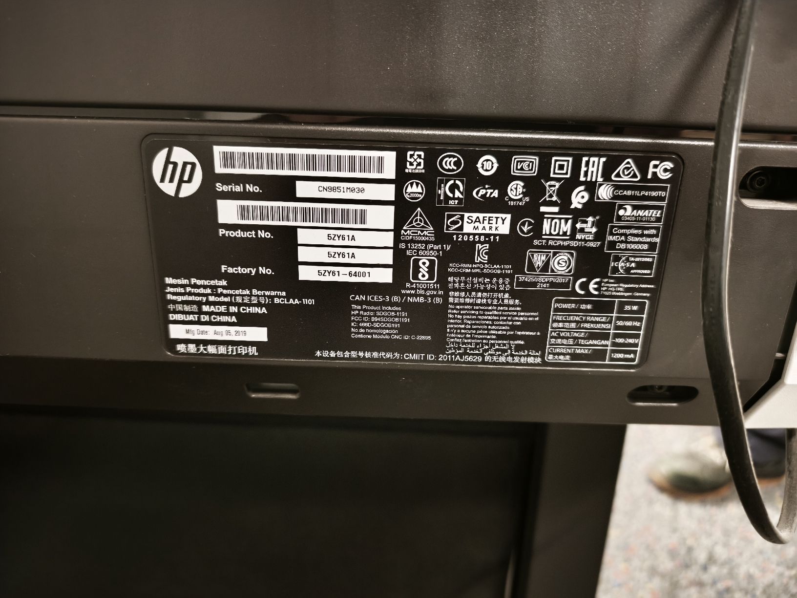 Hewlett Packard Stampanti: HP DesignJet T525 Plotter 36" (914 mm) – Difettoso da Rorschach venduto da bsc14 1