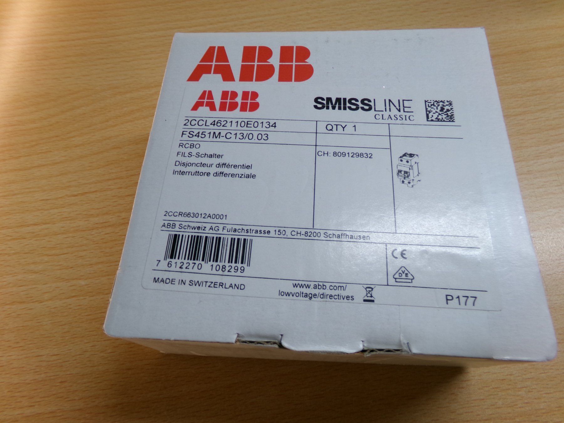 ABB Schalter: FI-LS C13 30mA ABB-smissline – Neu und originalverpackt aus Hombrechtikon von HGK50 1