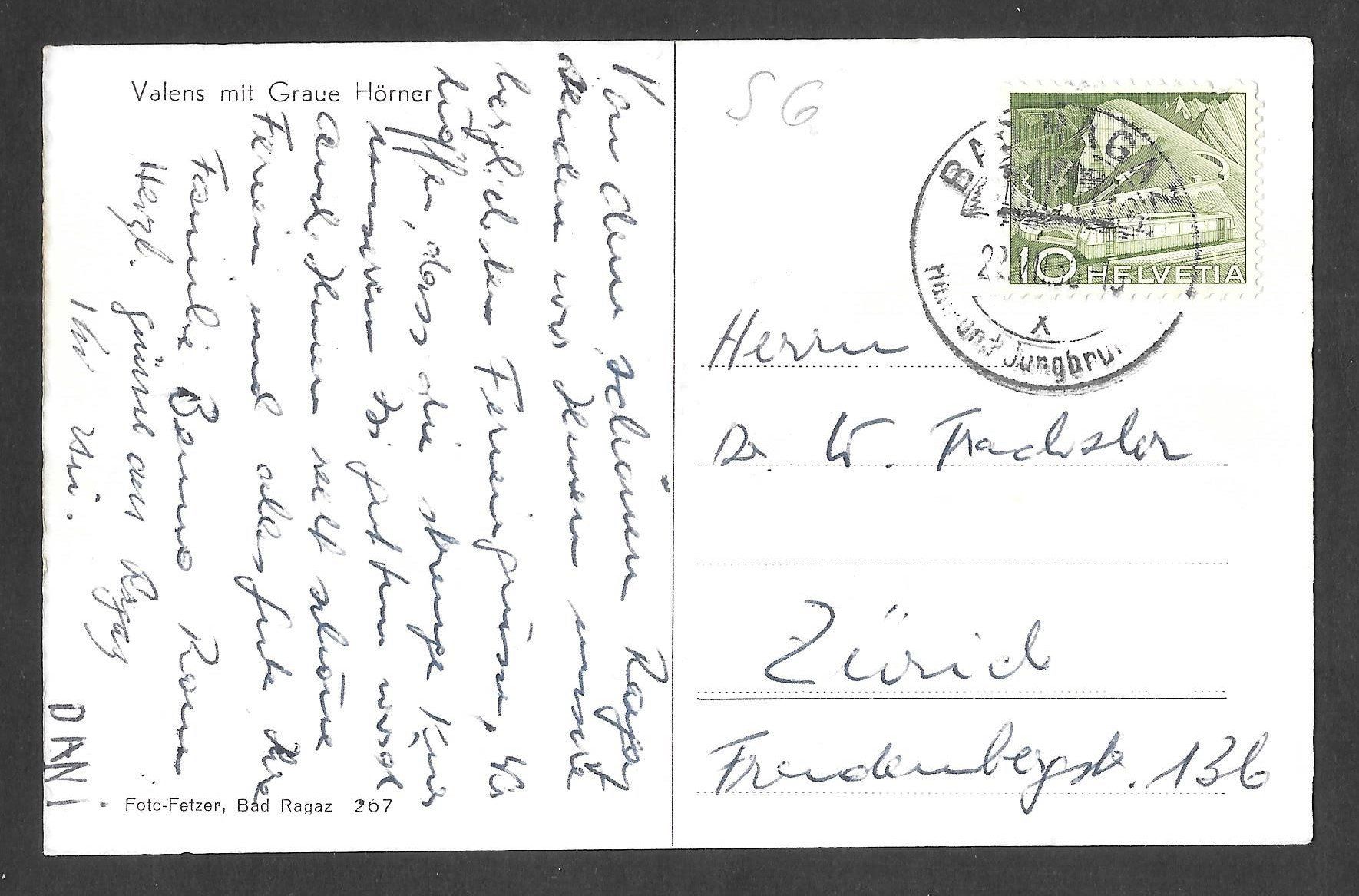Cartoline postali: Valens Gesamtansicht mit graue Hörner – Usato da Olten venduto da clotaldi 1