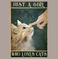 🔥 GIRL WHO LOVES CATS Katzen Blechschild 💛 20x30cm OVP 🔥