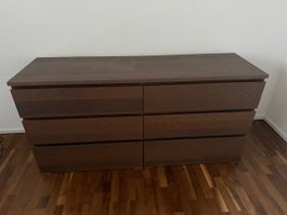 Kommode dunkelbraun 6 Schubladen guter Zustand