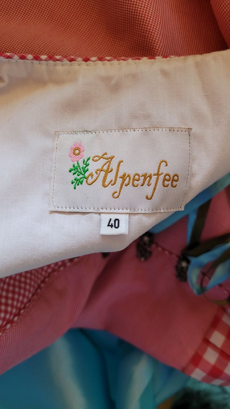 Kleider: Dirndl von ALPENFEE , blau, rot karriert Gr. 40 – Neu (gemäss Beschreibung) aus SCHÜBELBACH von CoKaHa 3