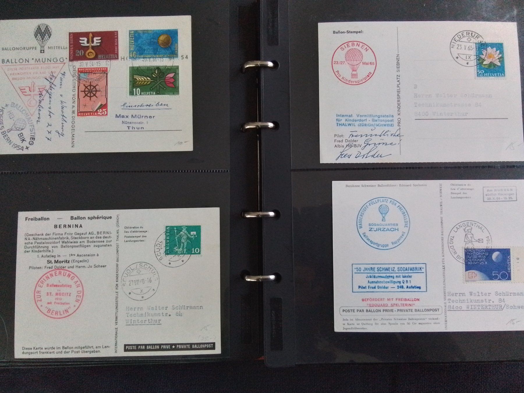 Alle Briefmarken: Ballonpost 123 Belege hoher Kat-Wert – Gebraucht aus Reichenburg von Pipo-67 8