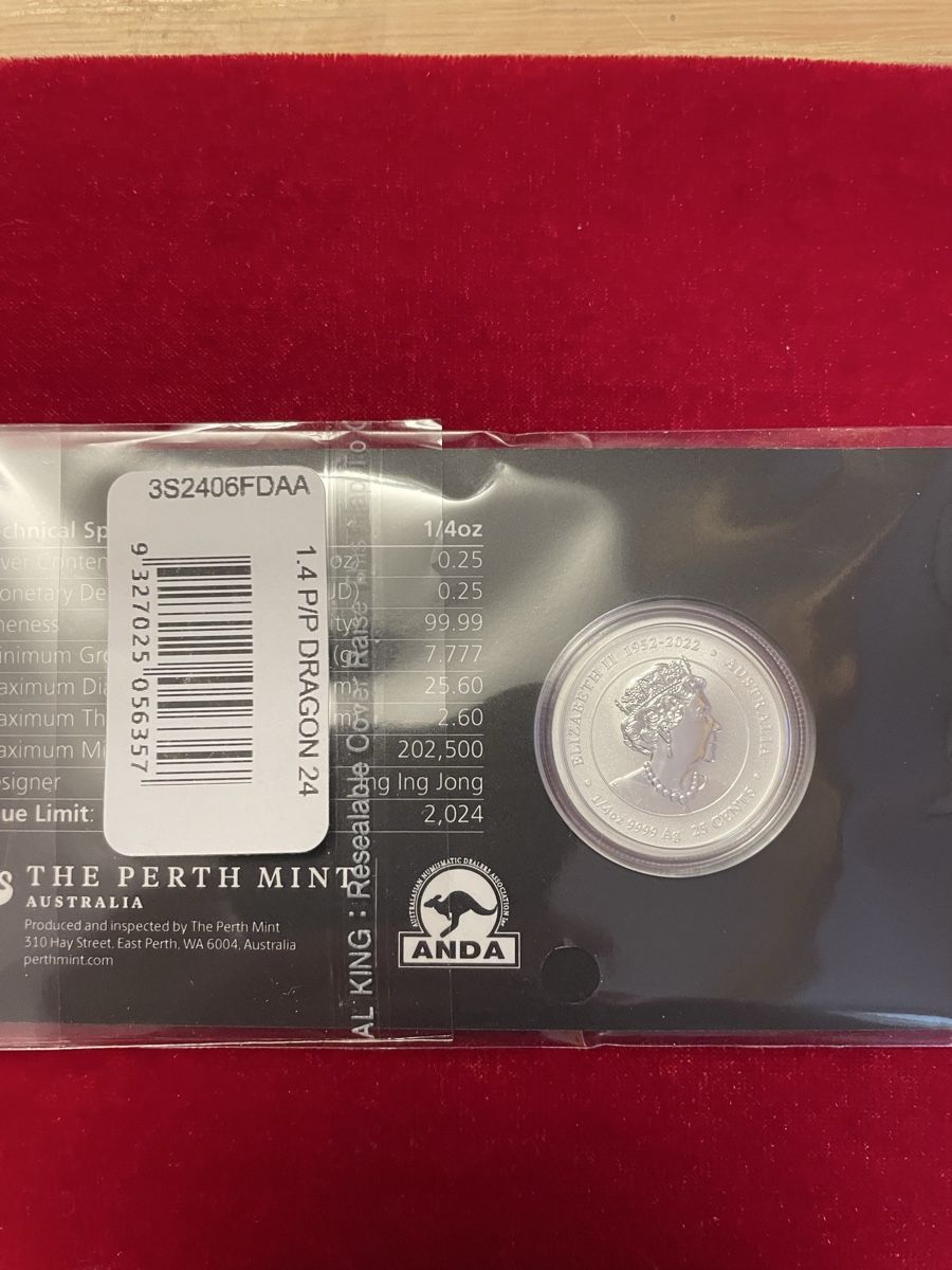 Tutti le monete: Lunar3 Drache 1/4oz von 2024 – Nuovo e nell'imballaggio originale da Obergösgen venduto da Camaro_zl1 1