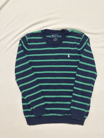 Ralph Lauren Kids Striped Sweater, Navy/Green, Size S(8)