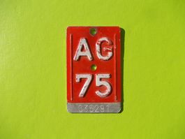Velonummer / Fahrradnummer AG 75