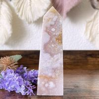 ✲ Pink Amethyst Blumen Achat Turm ✲ 160g/103mm Flower Agate
