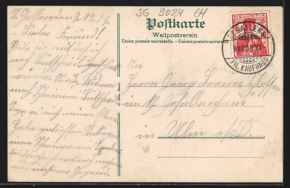 Cartoline postali: St. Gallen, Teilansicht mit Strasse und  – Usato da Berlin venduto da bartko-reher 1
