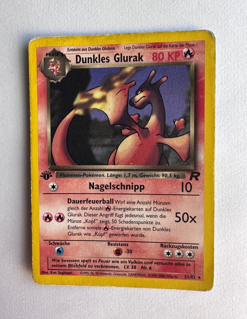 Pokémon Carte collezionabili: Pokémon Dunkles Glurak 2000 1. Edition Team Rocket Charizard – Usato da Opfikon venduto da Yoshis_World 1