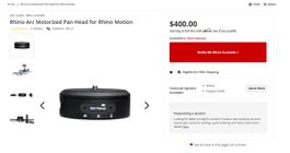 Rhino evo Arc Motorized Pan Head for Rhino Motion slider