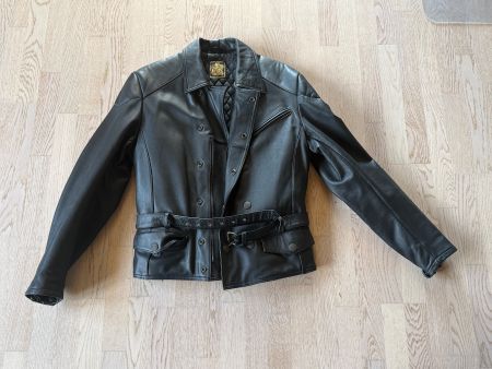 Motorrad Leder Jacke, Schwarz, Grösse 52 - Top Zustand!