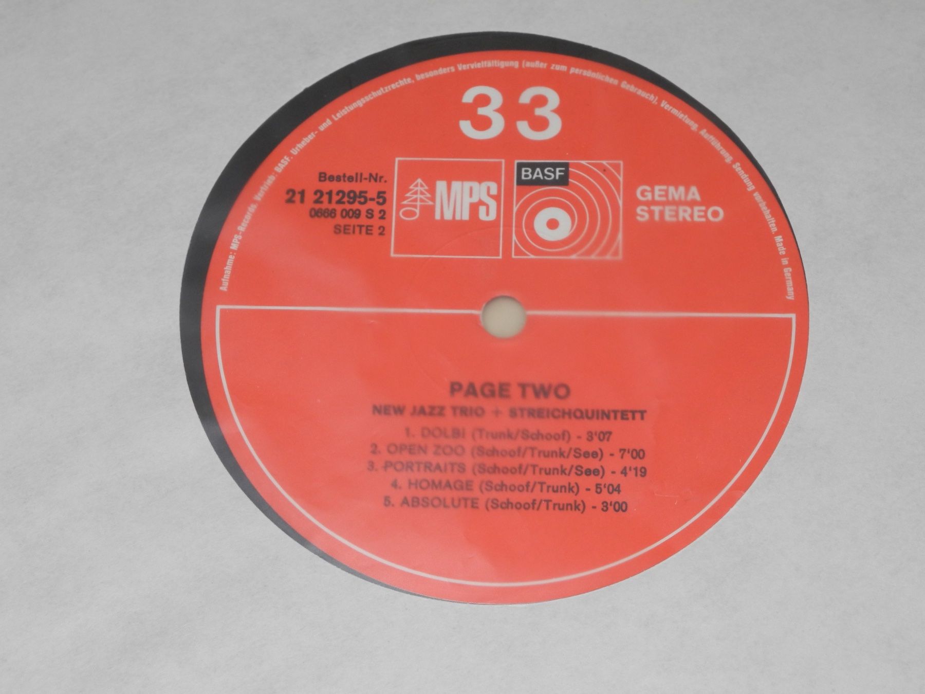 Dischi in vinile: NEW JAZZ TRIO + STREICHQUARTETT: PAGE TWO - MPS – Nuovo (secondo la descrizione) da Fahrwangen venduto da Swirl2 4