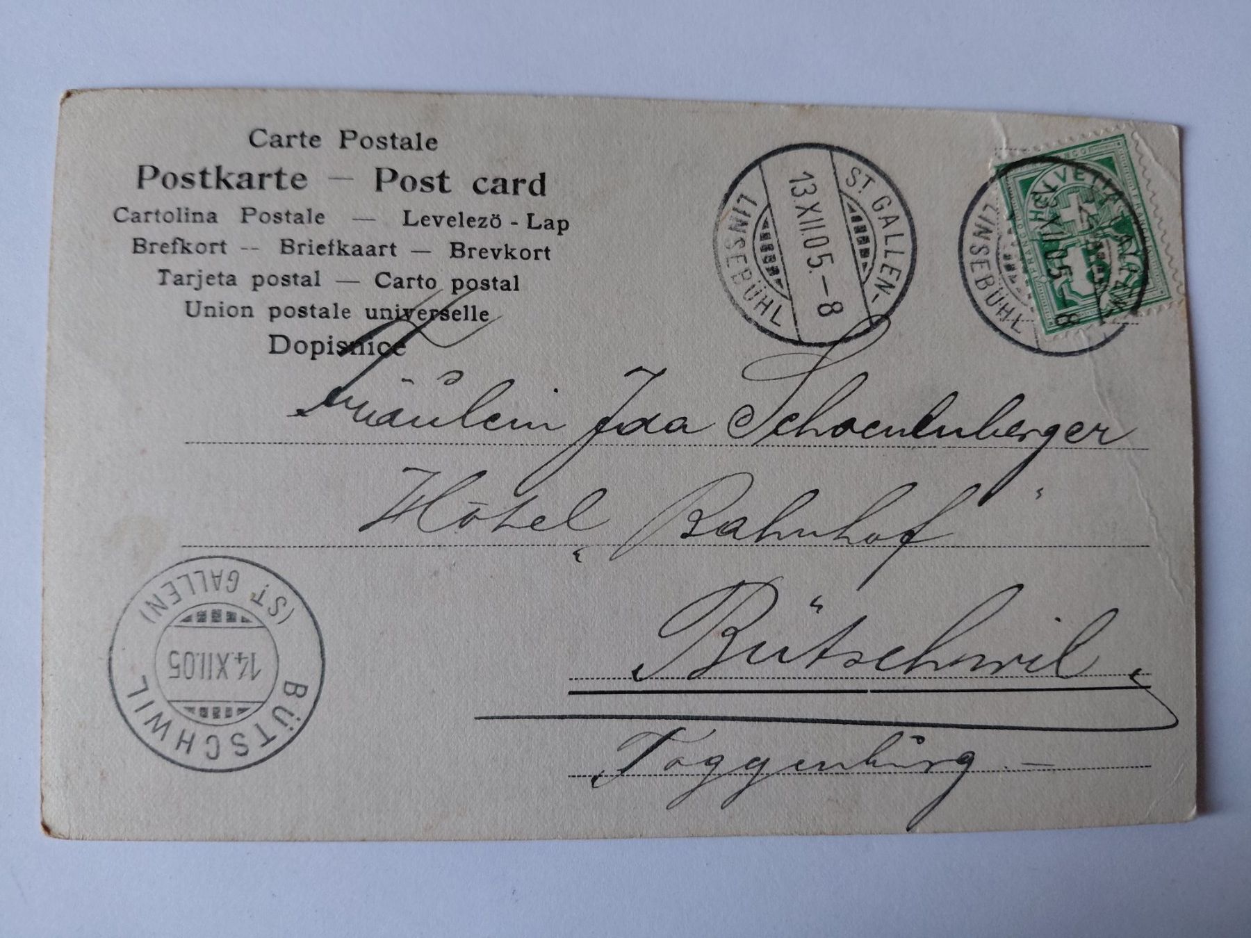 Cartoline postali: Alte Ansichtskarte mit Liebespaar, ca. 1905, Top – Usato da Wattwil venduto da yburgler 1