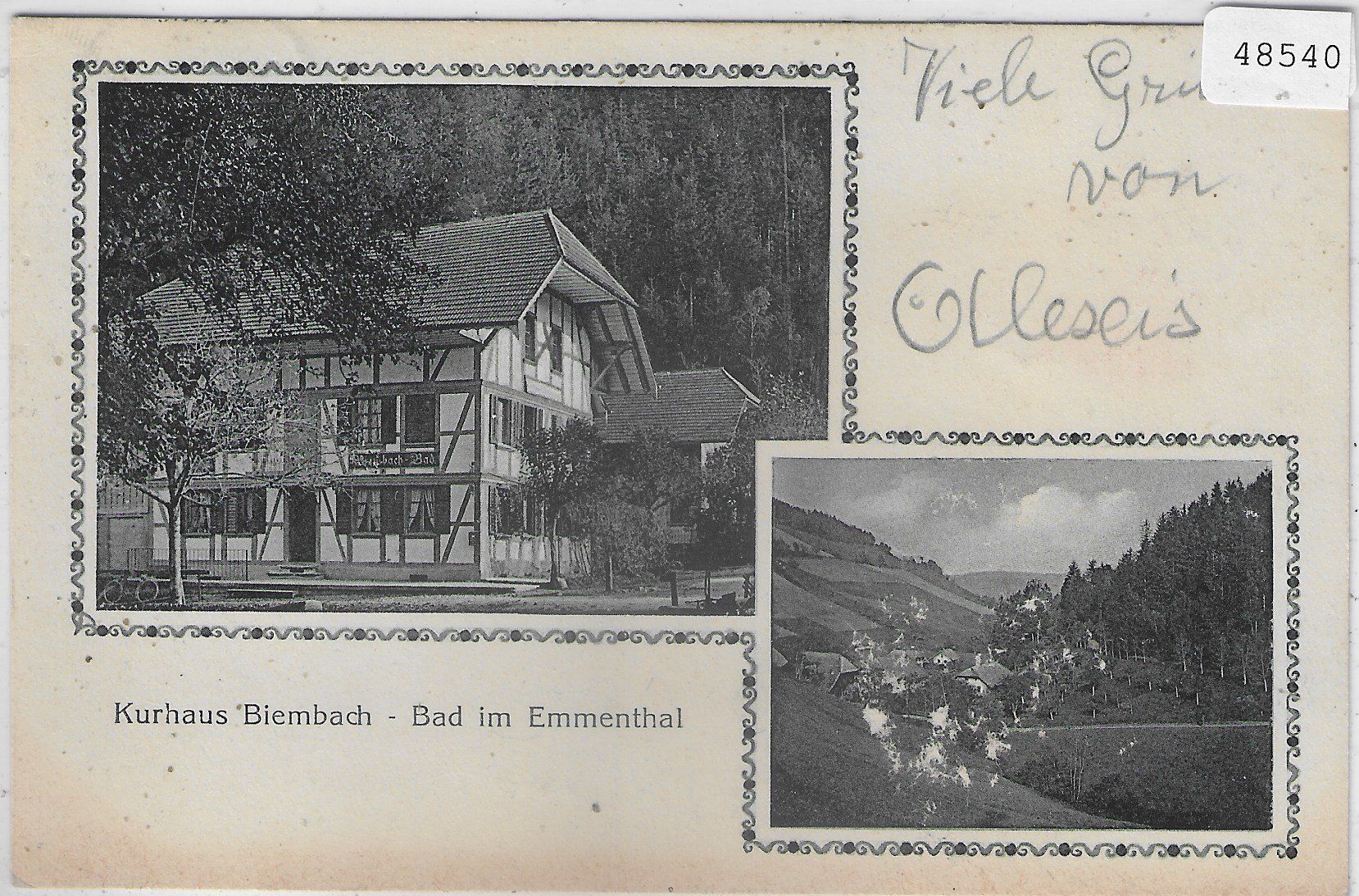 Cartoline postali: Kurhaus Biembach-Bad im Emmental – Usato da Ettingen venduto da Kartenplanet