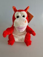 Handpuppe, roter Drache  Neu