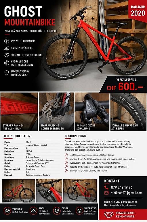 Biciclette:     Ghost Mountainbike 29 XL – Usato da Emmenbrücke venduto da ste_qq2w 1