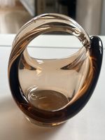 Glas Dekoschale Henkelschale Bernsteinfarben(I27)