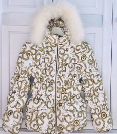 Young Versace girls coat fox fur 12 Y 146 150