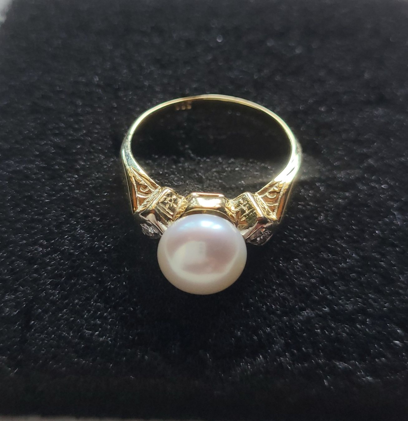 Anelli: Gold 585 Ring Mit Perle und Diamanten – Usato da Wald ZH venduto da Dasilver 7
